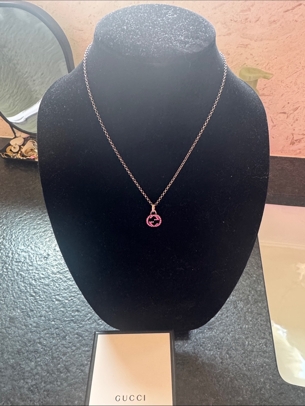 Gucci Silver Chain Necklace with Interlocking G Charm